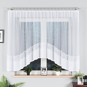 Firana gotowa DANIELA żakardowa, 350x155 cm, biała