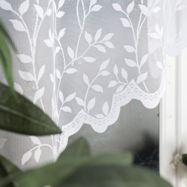 Firana gotowa ZUZANNA żakardowa ze wzorem po całości, 250x130 cm, biała