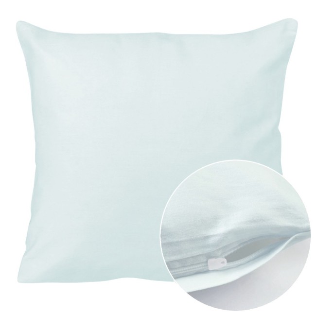  Gładka delikatna w dotyku niebieska poszewka satynowa 40x40 cm 