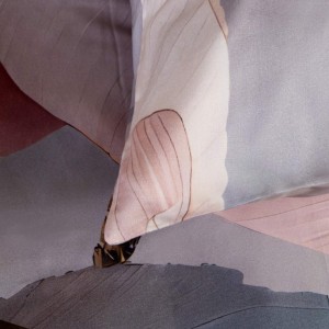 Pościel satyna bawełniana 200x200 Satynlove Premium różowa, szara z kwiatami