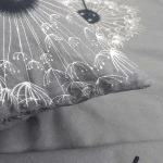 Pościel bawełniana 160x200 Dandelion szara w białe i czarne dmuchawce, Cottonlove