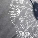 Pościel bawełniana 160x200 Dandelion szara w białe i czarne dmuchawce, Cottonlove