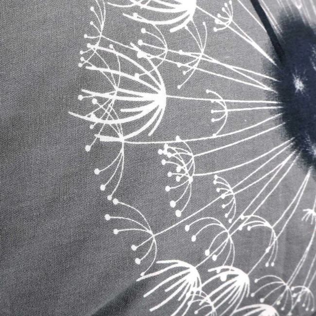 Pościel bawełniana 160x200 Dandelion szara w białe i czarne dmuchawce, Cottonlove