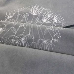 Pościel bawełniana 180x200 Dandelion szara w białe i czarne dmuchawce, Cottonlove