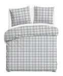 Pościel bawełniana 180x200 Grid szara klasyczna krata, Cottonlove