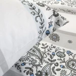 Pościel bawełniana 180x200 Paisley Calm szara i niebieska, Cottonlove