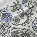 Pościel bawełniana 180x200 Paisley Calm szara i niebieska, Cottonlove