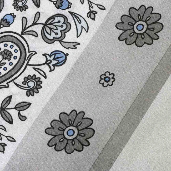 Pościel bawełniana 180x200 Paisley Calm szara i niebieska, Cottonlove