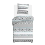 Pościel bawełniana 140x200 Paisley Calm szara i niebieska, Cottonlove