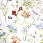Pościel bawełniana 160x200 Wild Meadow biała w kolorowe kwiaty, Cottonlove