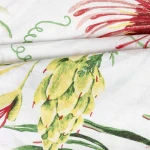 Pościel bawełniana 180x200 Sunny Bloom biała w kolorowe letnie kwiaty, Cottonlove