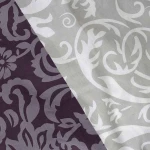 Pościel bawełniana 180x200 Royal Harmony w ornament, fioletowa i szara, Cottonlove