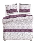 Pościel bawełniana 180x200 Royal Harmony w ornament, fioletowa i szara, Cottonlove