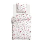 Pościel bawełniana 140x200 Soft Meadow biała w kolorowe kwiaty, Cottonlove