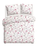 Pościel bawełniana 220x200 Soft Meadow biała w kolorowe kwiaty, Cottonlove