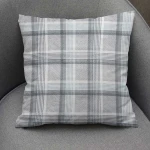Poszewka dekoracyjna bawełniana 40x40 Grid szara klasyczna krata, Cottonlove
