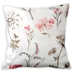 Poszewka dekoracyjna bawełniana 40x40 Soft Meadow biała w kolorowe wiosenne kwiaty, Cottonlove