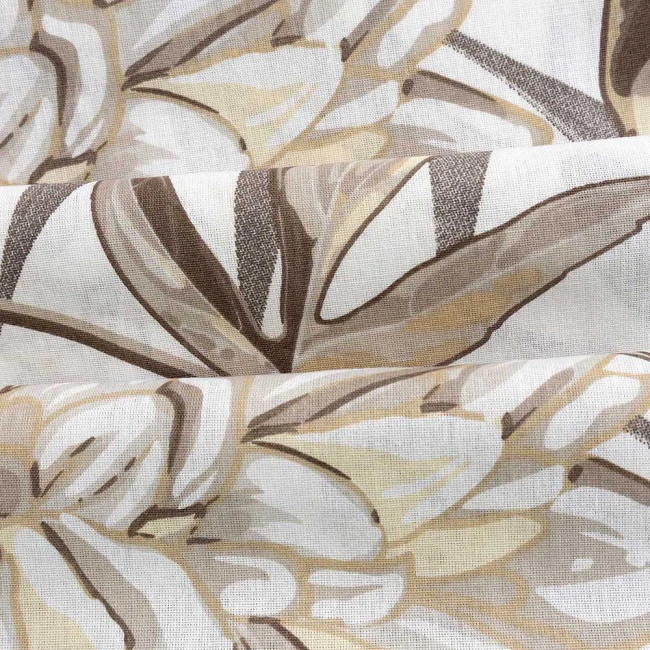 Pościel bawełniana 160x200 Amazing Beige beżowa w dekoracyjne liście, Cottonlove Exclusive