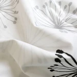 Pościel bawełniana 160x200 Arabella biała w szare i czarne dmuchawce, Cottonlove Exclusive