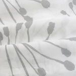 Pościel bawełniana 200x220 Arabella biała w szare i czarne dmuchawce, Cottonlove Exclusive