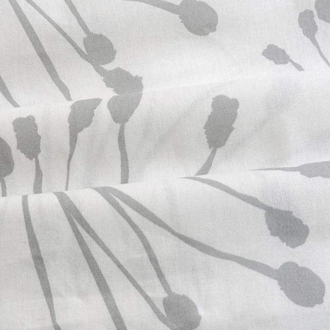 Pościel bawełniana 200x220 Arabella biała w szare i czarne dmuchawce, Cottonlove Exclusive