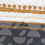 Pościel bawełniana 160x200 Carla szara w dekoracyjny pomarańczowy ornament, Cottonlove Exclusive