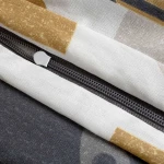 Pościel bawełniana 160x200 Carla szara w dekoracyjny pomarańczowy ornament, Cottonlove Exclusive