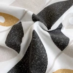 Pościel bawełniana 160x200 Carla szara w dekoracyjny pomarańczowy ornament, Cottonlove Exclusive