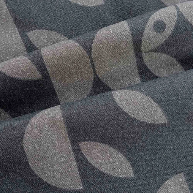 Pościel bawełniana 160x200 Carla szara w dekoracyjny pomarańczowy ornament, Cottonlove Exclusive