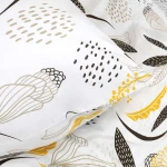 Pościel bawełniana 160x200 Charlotte biała w brązowe i żółte kwiaty, Cottonlove Exclusive