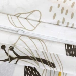 Pościel bawełniana 160x200 Charlotte biała w brązowe i żółte kwiaty, Cottonlove Exclusive