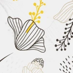 Pościel bawełniana 160x200 Charlotte biała w brązowe i żółte kwiaty, Cottonlove Exclusive