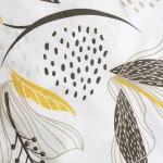 Pościel bawełniana 200x220 Charlotte biała w brązowe i żółte kwiaty, Cottonlove Exclusive