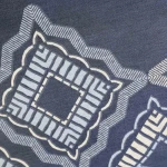 Pościel bawełniana 160x200 Dora ciemno niebieska w kremowy ornament, Cottonlove Exclusive