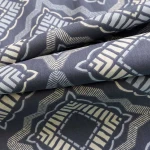 Pościel bawełniana 160x200 Dora ciemno niebieska w kremowy ornament, Cottonlove Exclusive