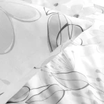 Pościel bawełniana 160x200 Larissa biała w szare kwiaty, Cottonlove Exclusive