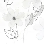 Pościel bawełniana 160x200 Larissa biała w szare kwiaty, Cottonlove Exclusive