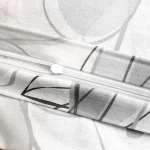 Pościel bawełniana 160x200 Larissa biała w szare kwiaty, Cottonlove Exclusive