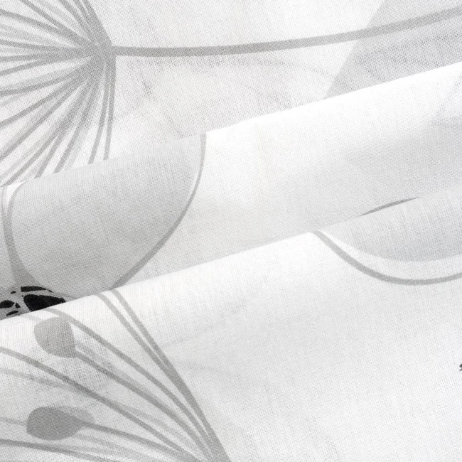 Pościel bawełniana 160x200 Larissa biała w szare kwiaty, Cottonlove Exclusive