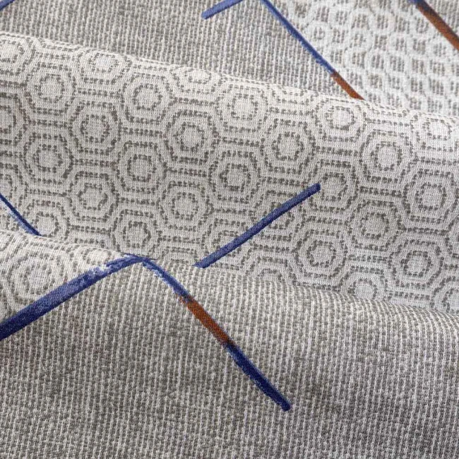 Pościel bawełniana 160x200 Livio szara w geometryczny motyw, Cottonlove Exclusive