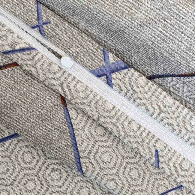 Pościel bawełniana 160x200 Livio szara w geometryczny motyw, Cottonlove Exclusive