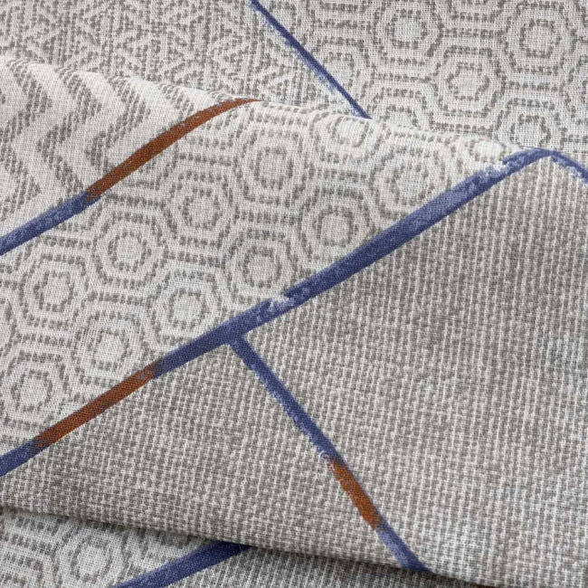 Pościel bawełniana 160x200 Livio szara w geometryczny motyw, Cottonlove Exclusive