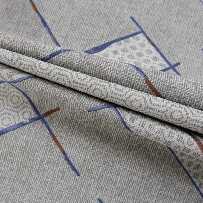 Pościel bawełniana 160x200 Livio szara w geometryczny motyw, Cottonlove Exclusive