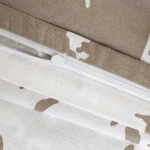 Pościel bawełniana 160x200 Mercer Beige beżowa i biała w dekoracyjny wzór, Cottonlove Exclusive