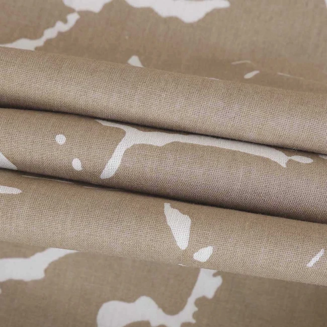 Pościel bawełniana 160x200 Mercer Beige beżowa i biała w dekoracyjny wzór, Cottonlove Exclusive