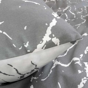 Pościel bawełniana 200x220 Mercer Grey szara i biała w dekoracyjny wzór, Cottonlove Exclusive