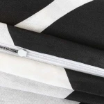 Pościel bawełniana 200x220 Noir biała i czarna w dekoracyjną kratę, Cottonlove Exclusive