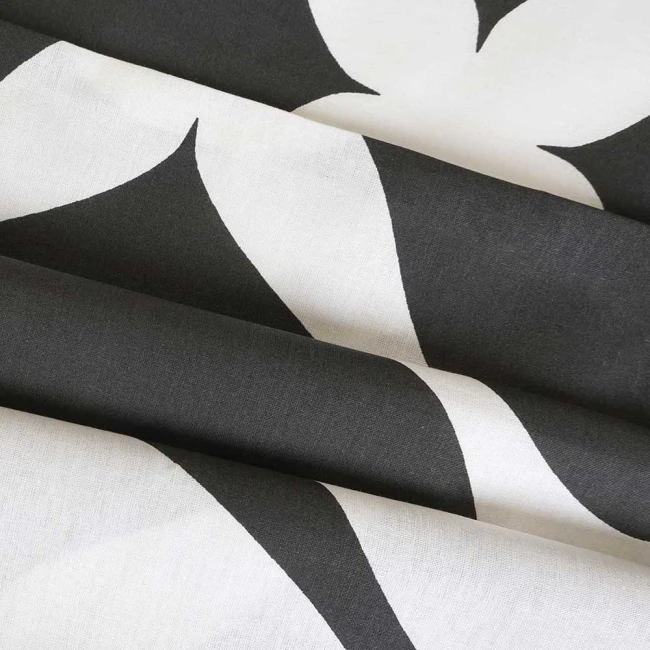 Pościel bawełniana 200x220 Noir biała i czarna w dekoracyjną kratę, Cottonlove Exclusive