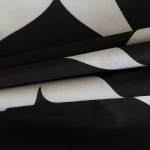 Pościel bawełniana 200x220 Noir biała i czarna w dekoracyjną kratę, Cottonlove Exclusive