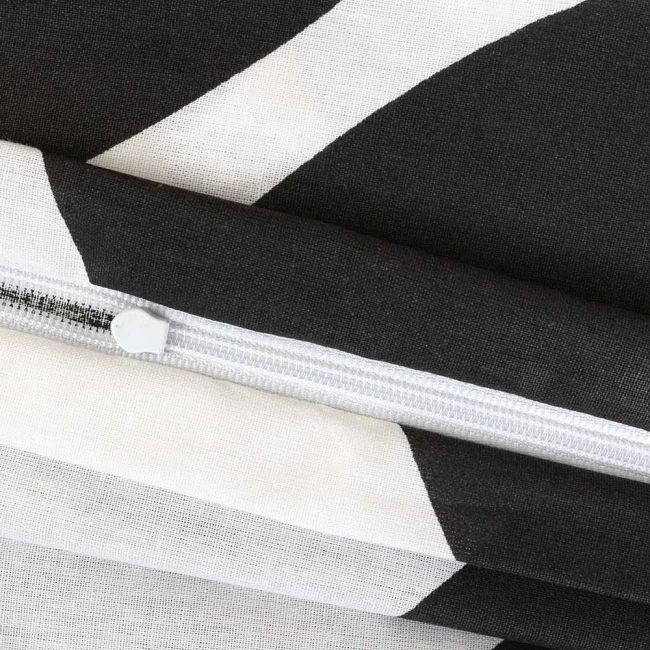 Pościel bawełniana 160x200 Noir biała i czarna w dekoracyjną kratę, Cottonlove Exclusive